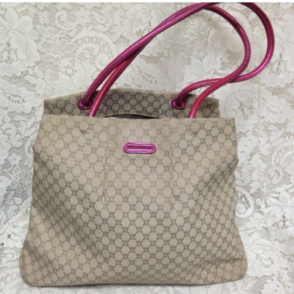 Celine, Paris, Italy Cream Mono Handbag-Shoulder Bag 12in x 10in x 6in